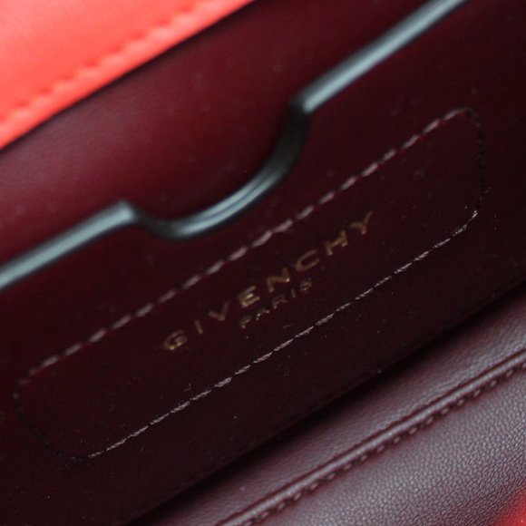 Givenchy Eden Top Handle Bag Crocodile Embossed Leather Mini Red - Picture 11 of 12